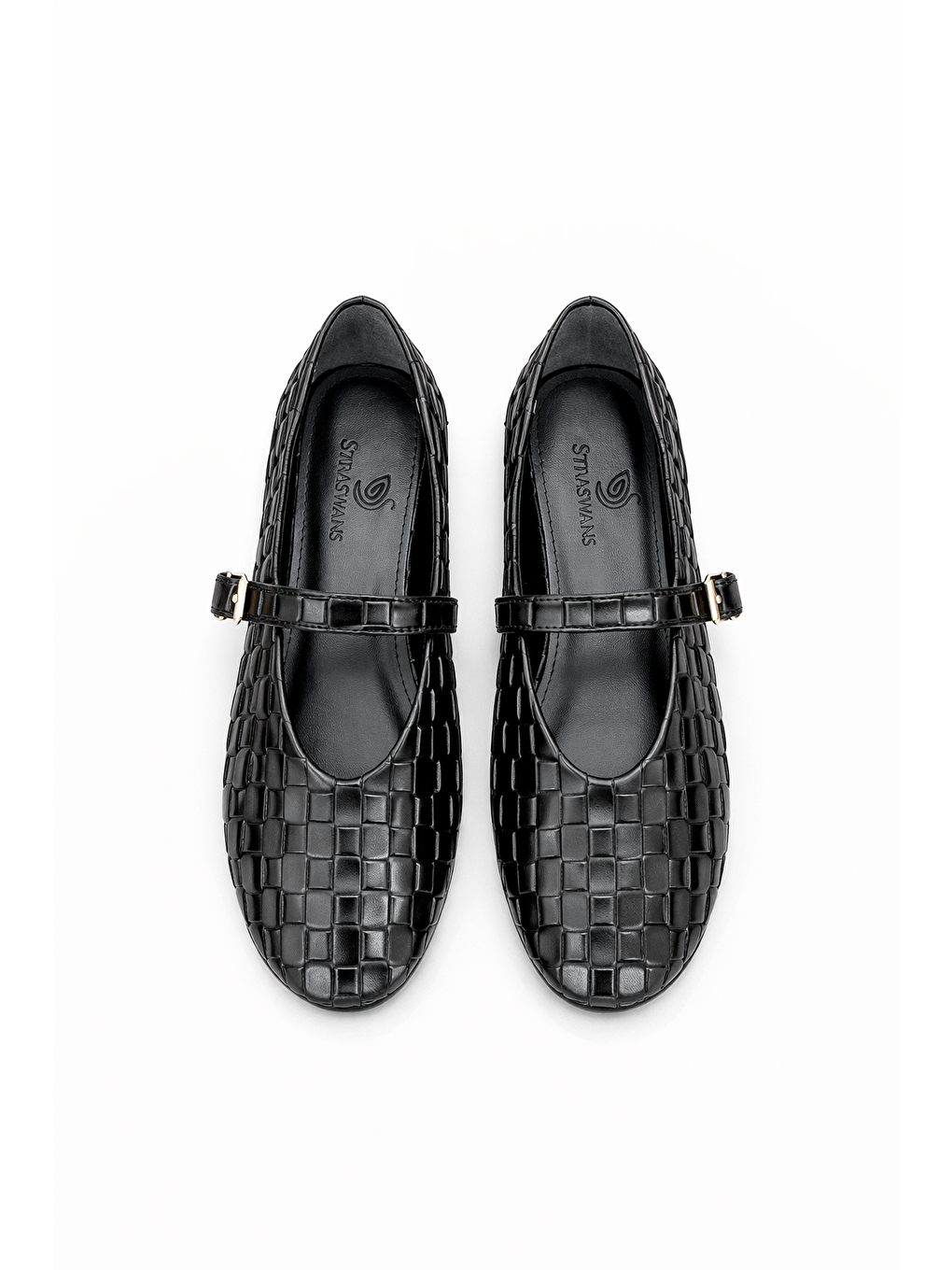 Jun Kadın Örgü Detay Deri Babet Siyah