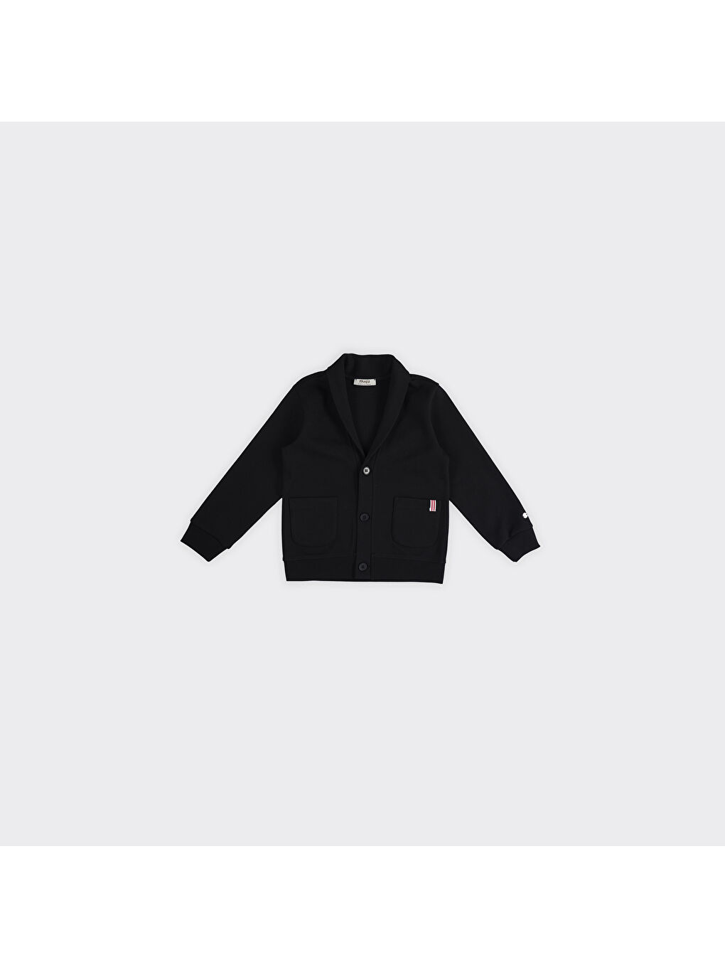 Siyah Erkek Çocuk Arma Detaylı Örme Ceket-4