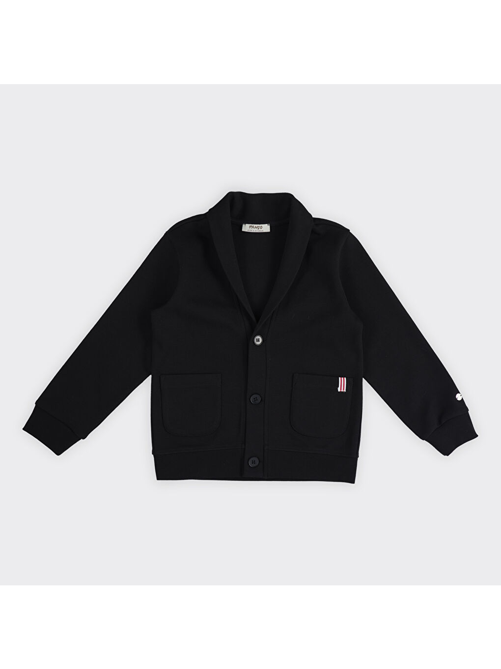 Siyah Erkek Çocuk Arma Detaylı Örme Ceket-6