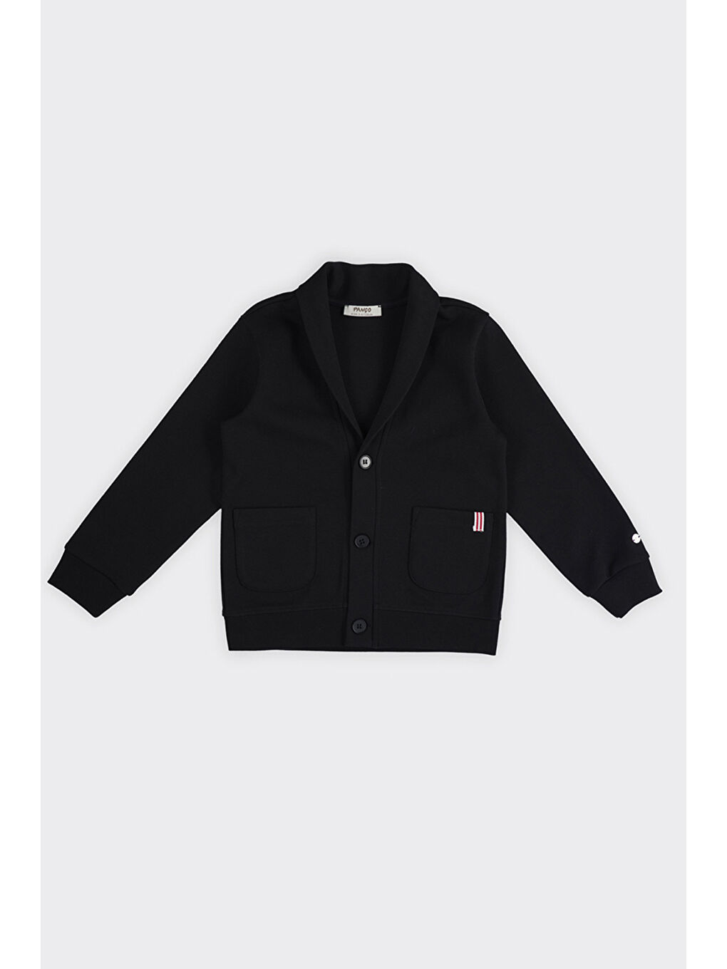 Siyah Erkek Çocuk Arma Detaylı Örme Ceket-8