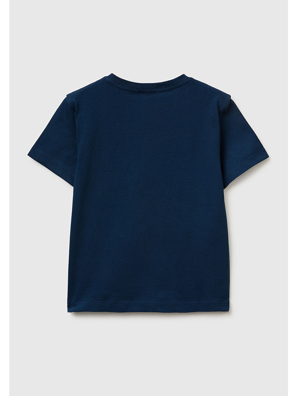 Erkek Çocuk Koyu Lacivert Çok Renkli Baskılı Bisiklet Yaka T-Shirt-1
