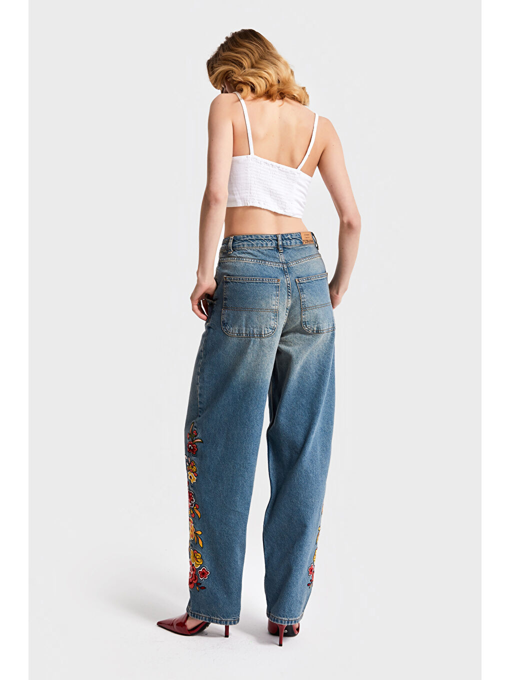 Mavi Kadın T.Kot Rengi 2S566 Çiçek Nakışlı Skater Fit Tasarım Denim-5