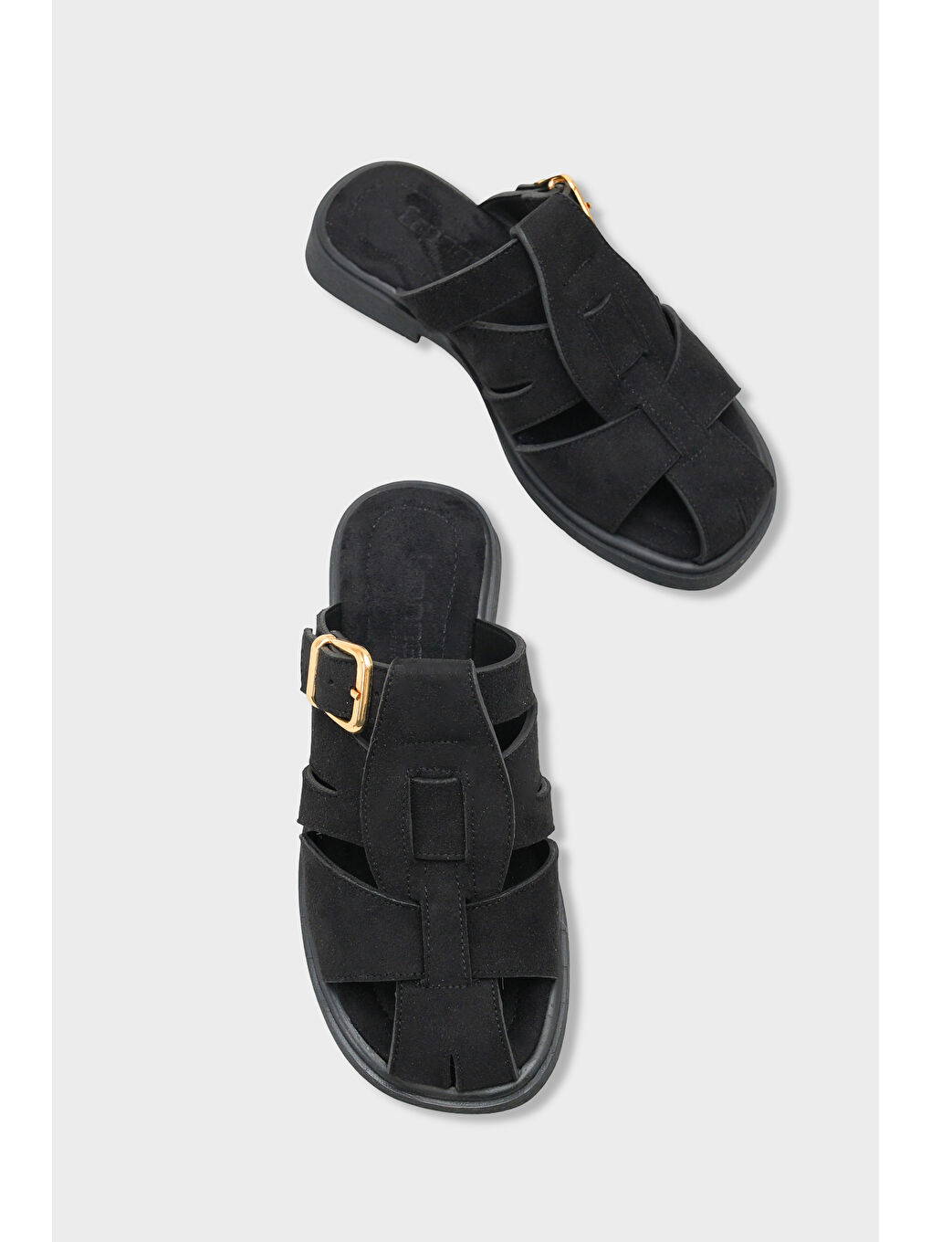 Siyah Alanna Gladyatör Kadın Terlik-5