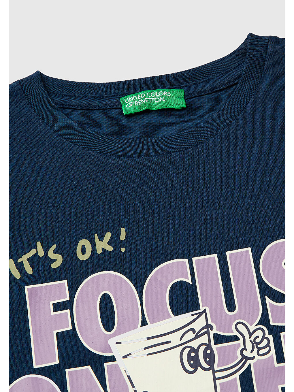 Erkek Çocuk Koyu Lacivert Çok Renkli Baskılı Bisiklet Yaka T-Shirt-2