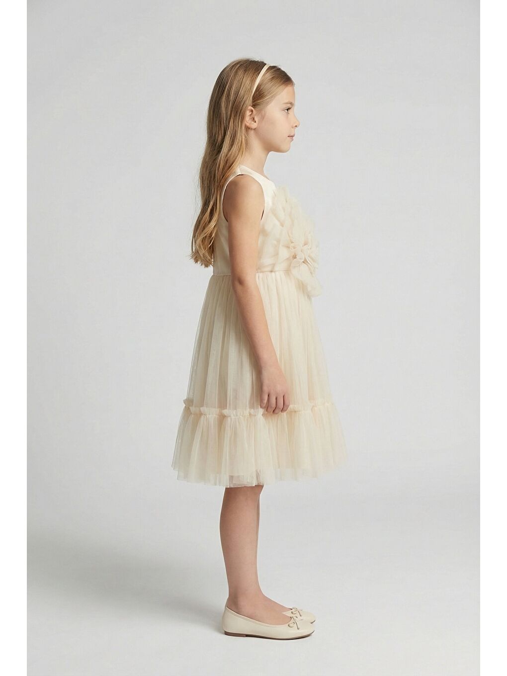 Bej Kız Çocuk Abiye-1