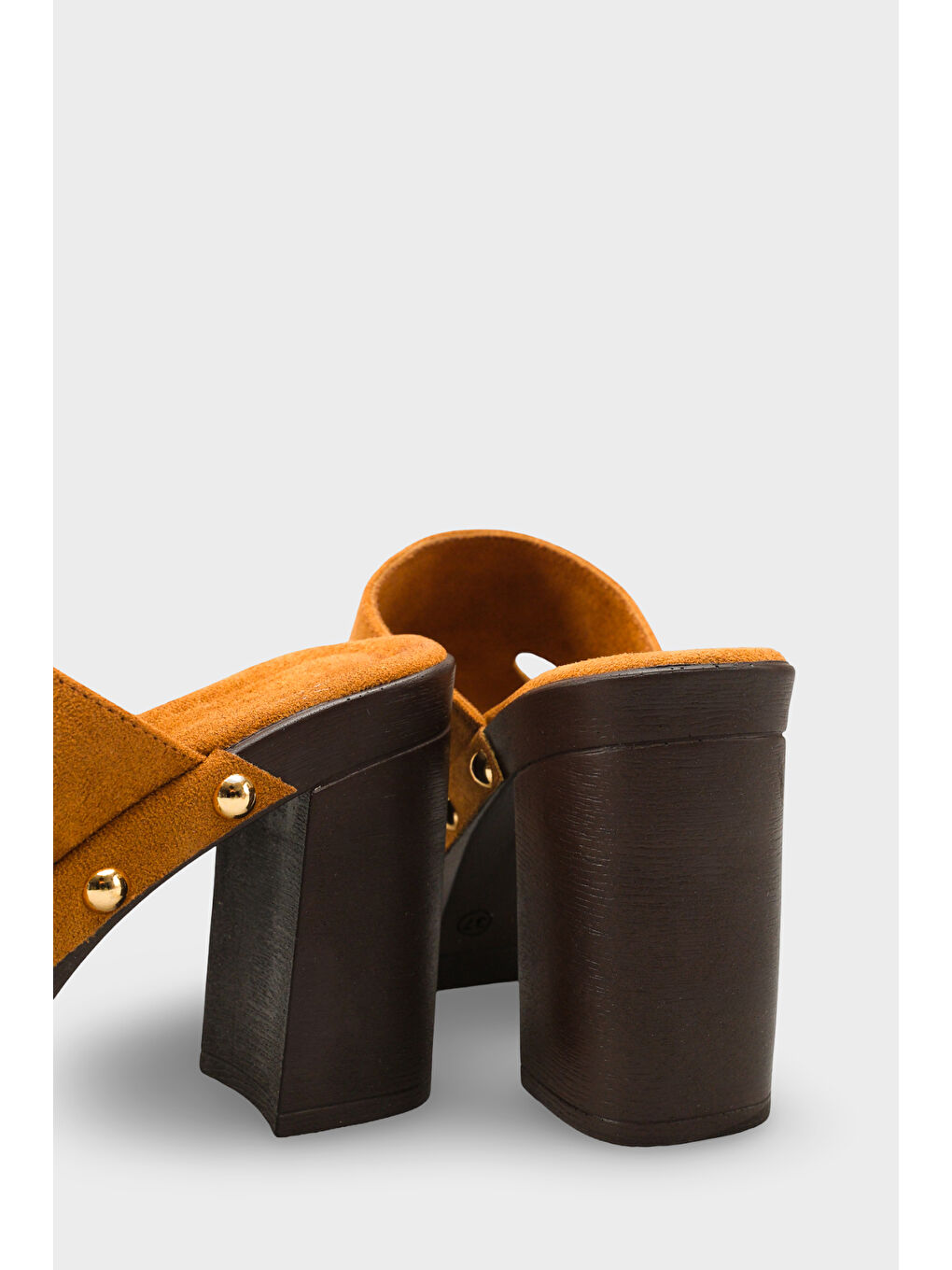 Kahverengi Jelene Platform Tek Bantlı Kadın Sabo Terlik-3