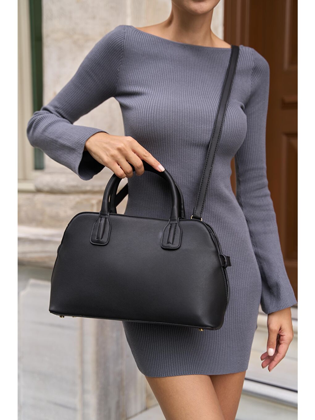 Jadore Çift Askılı El Ve Kol Çantası Siyah