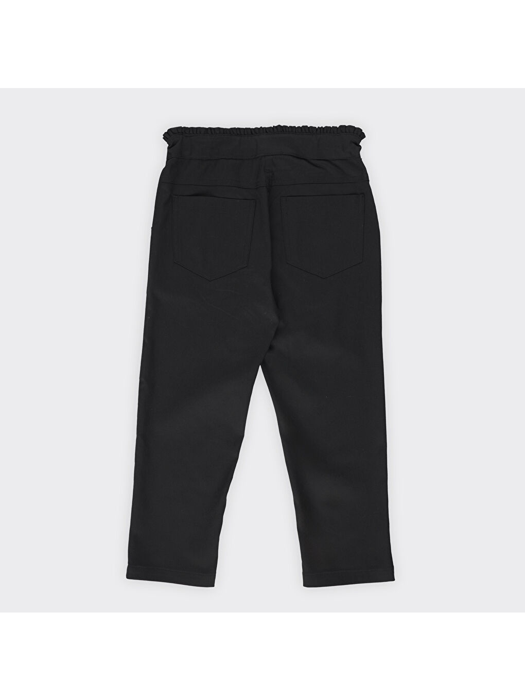 Siyah Kız Çocuk Kemeri Fırfır Detaylı Pantolon-5