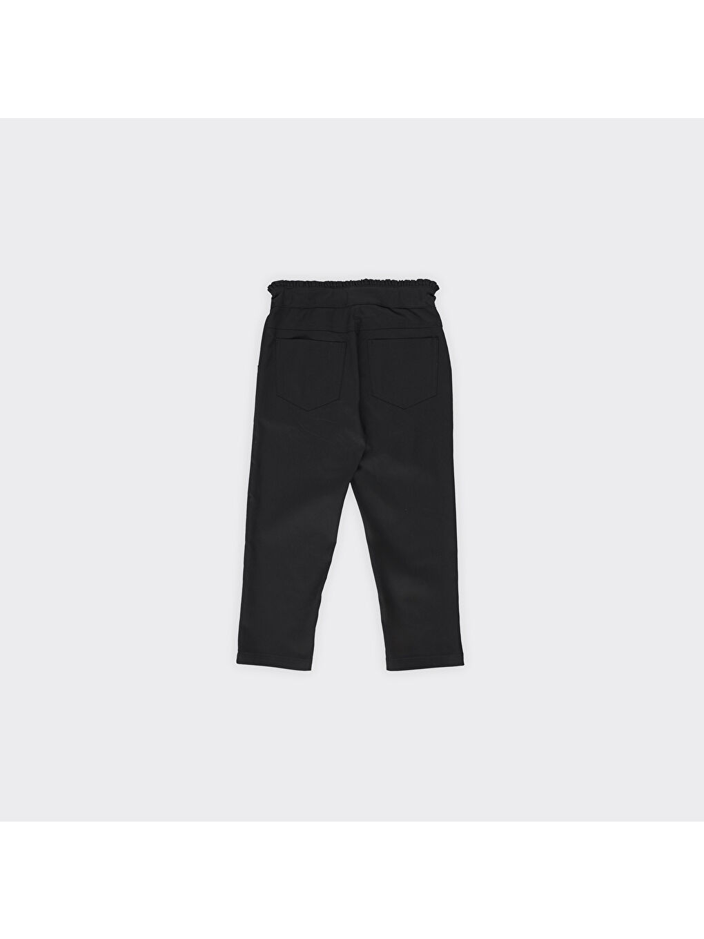 Siyah Kız Çocuk Kemeri Fırfır Detaylı Pantolon-7