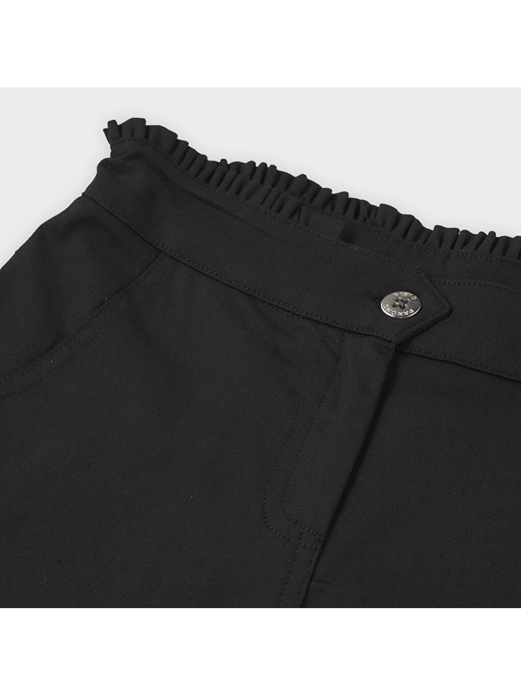 Siyah Kız Çocuk Kemeri Fırfır Detaylı Pantolon-8