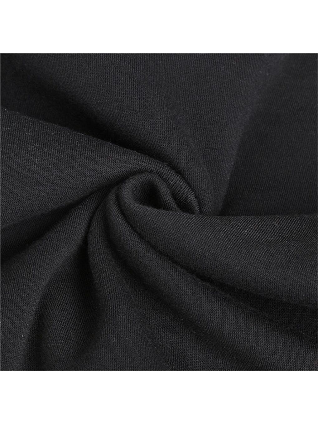 Halloween Boo Cat Baskılı Siyah Unisex Oversize Kapüşonlu Sweatshirt-2