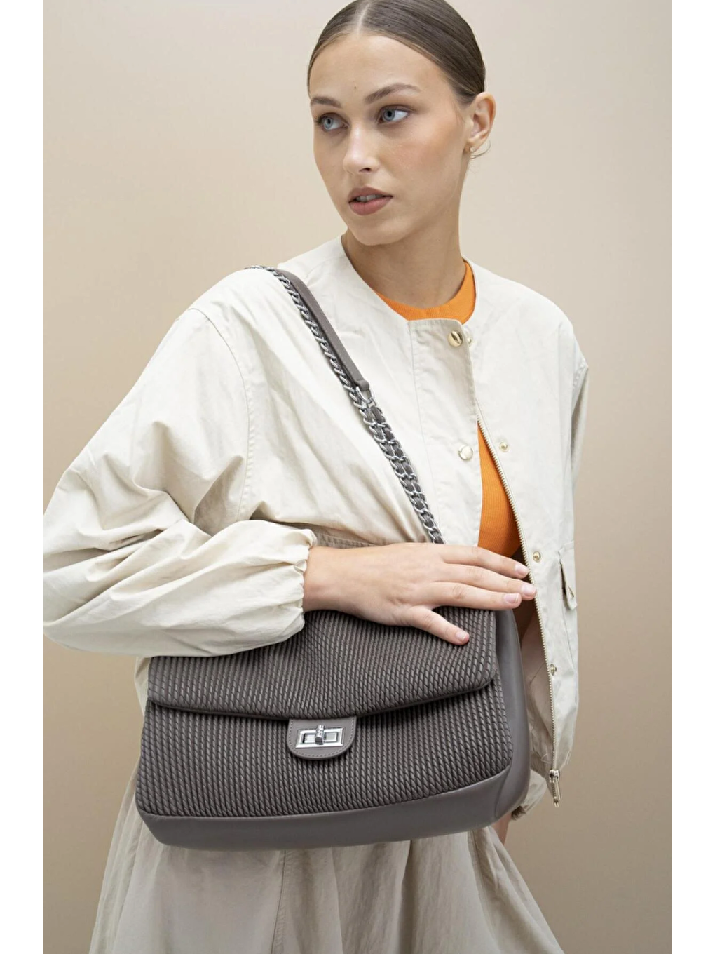 Gri Kadın Omuz Çantası BYN2283