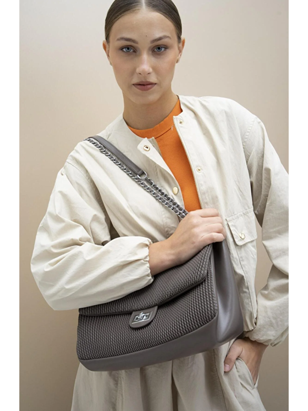 Gri Kadın Omuz Çantası BYN2283-1