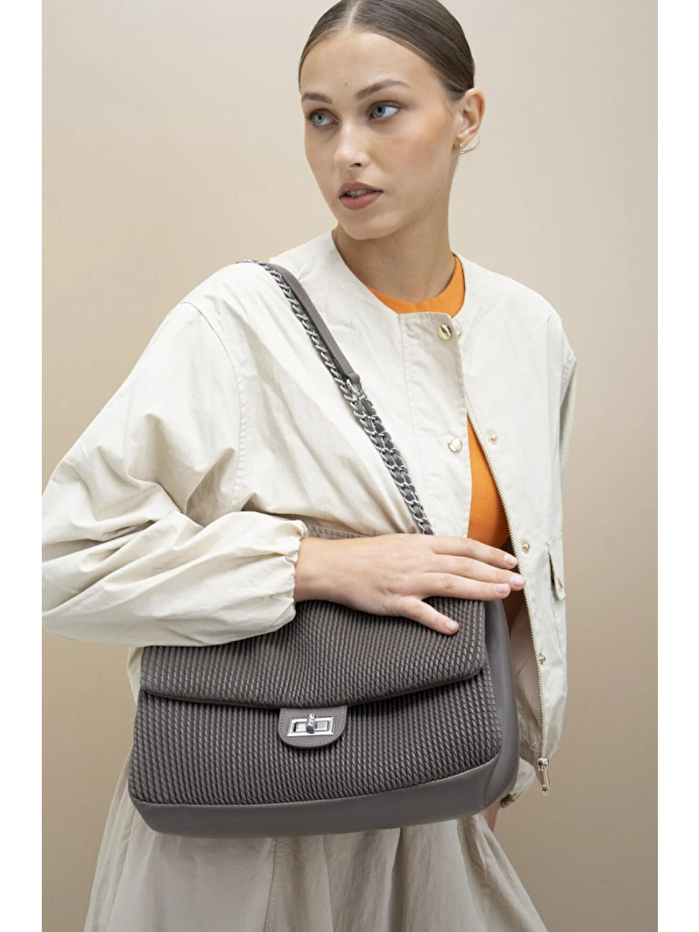 Gri Kadın Omuz Çantası BYN2283-2