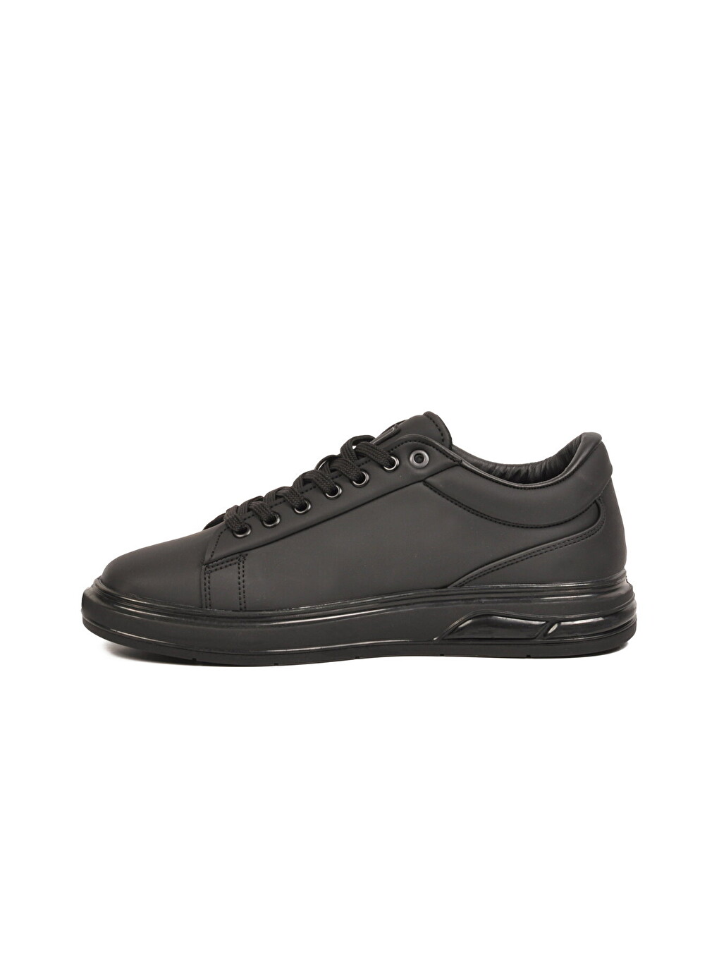 Erkek Siyah Bağcıklı Kalın Taban Erkek Casual Ayakkabı Sneaker 8078 Dashor M-2