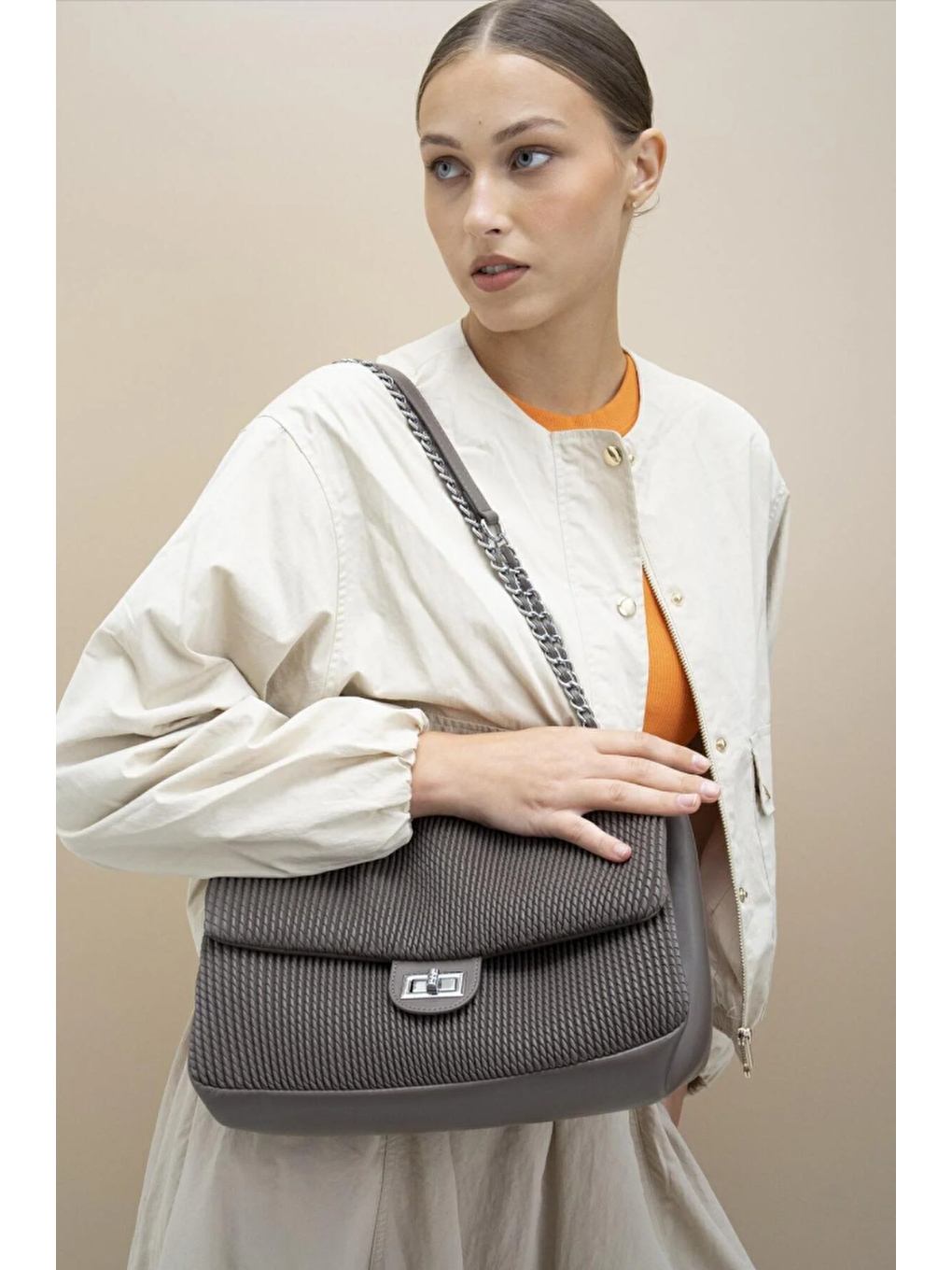 Gri Kadın Omuz Çantası BYN2283-4