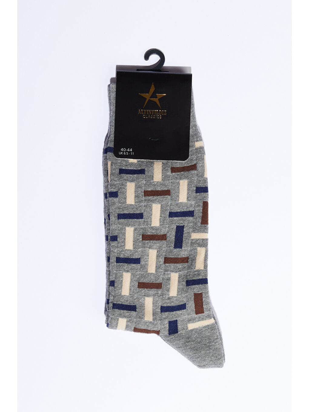 Erkek Gri Desenli Soket Çorap