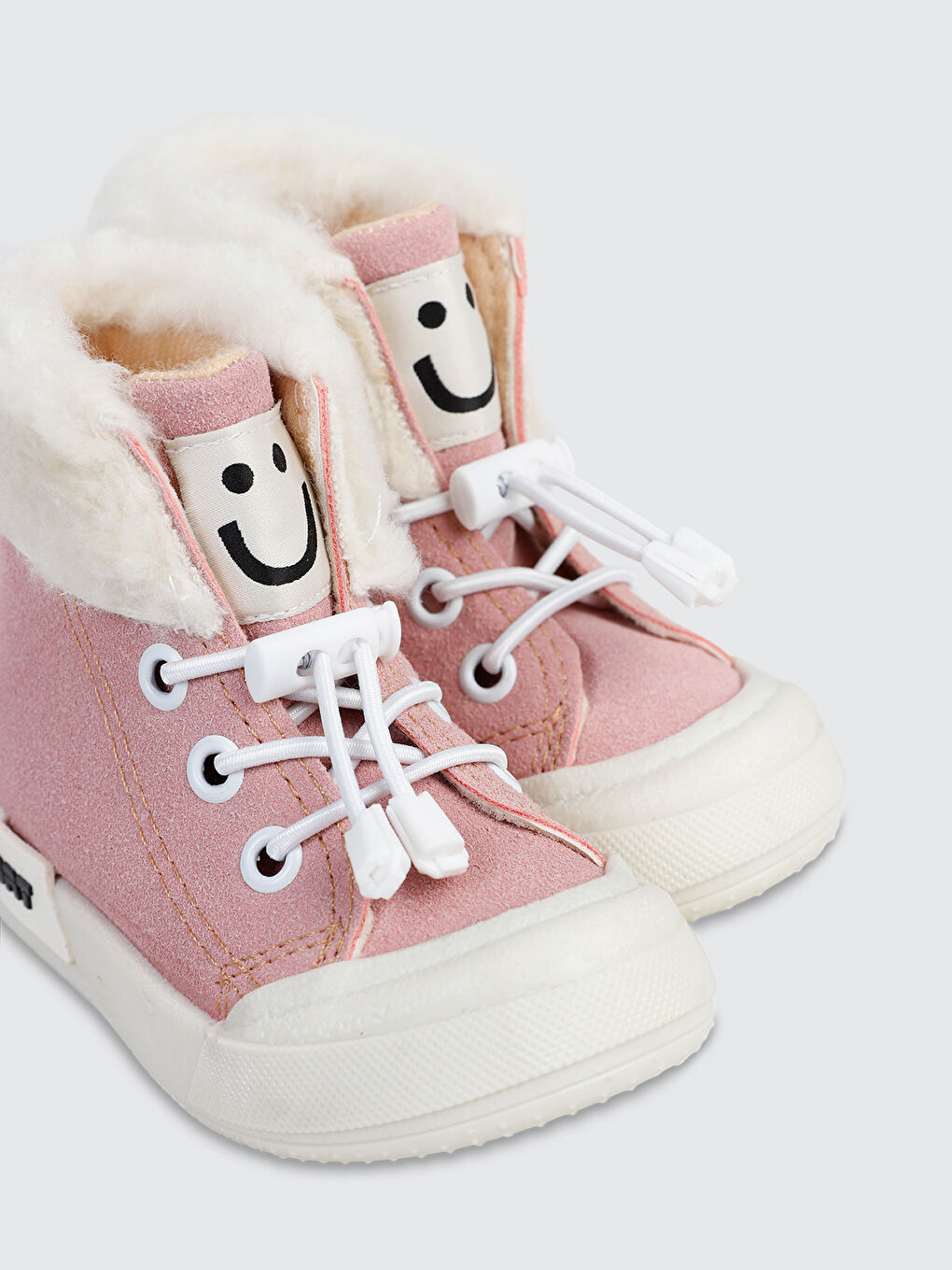 Pembe Sport Kız Çocuk Kürklü Uzun Spor Ayakkabı 21-25 Numara Pudra-1