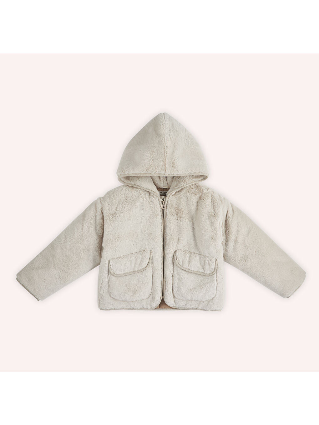 Bej Kız Çocuk Pelüş Mont-1