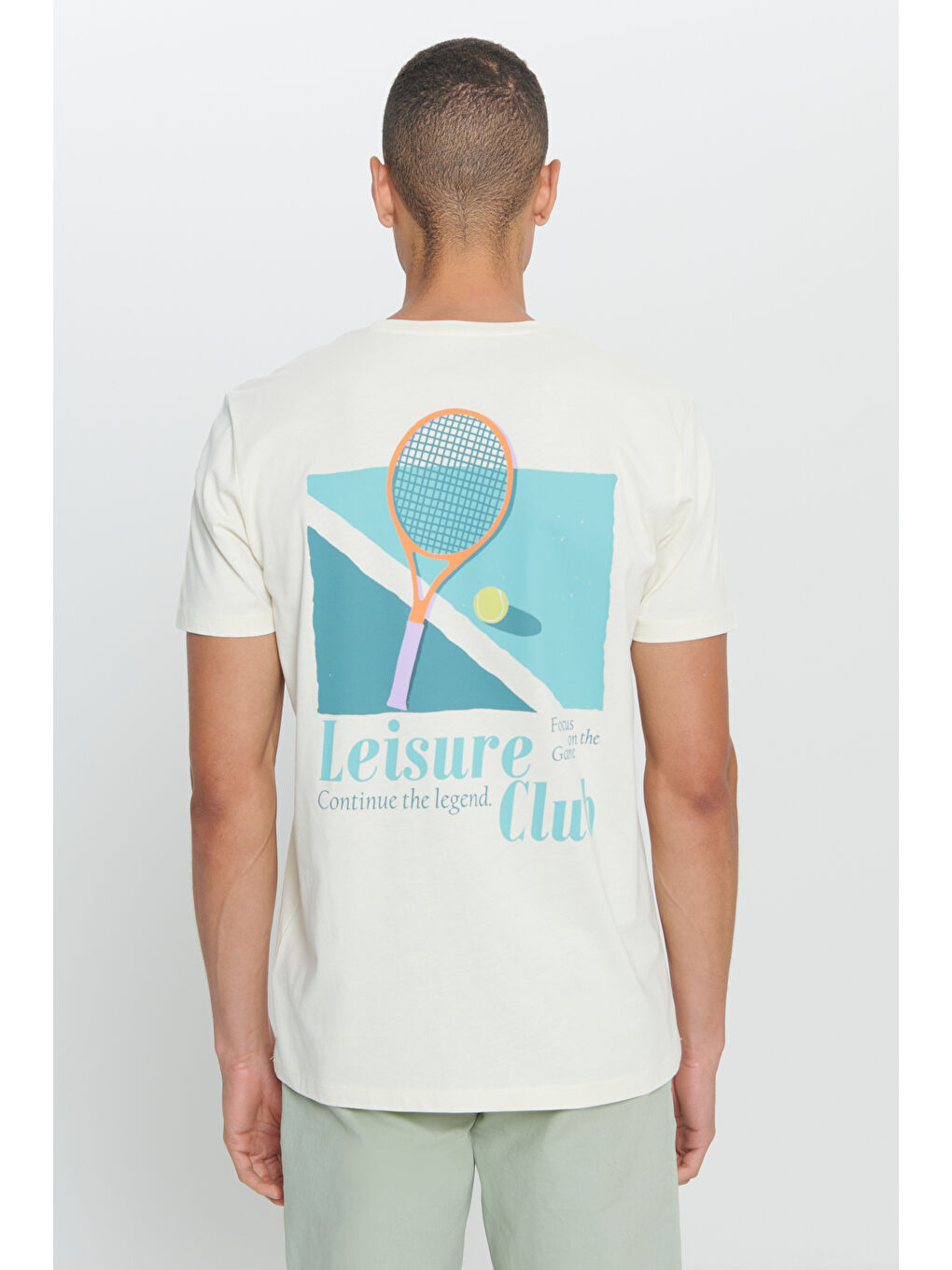 Erkek Sarı Standart Fit Normal Kesim %100 Pamuk Bisiklet Yaka Tişört-1