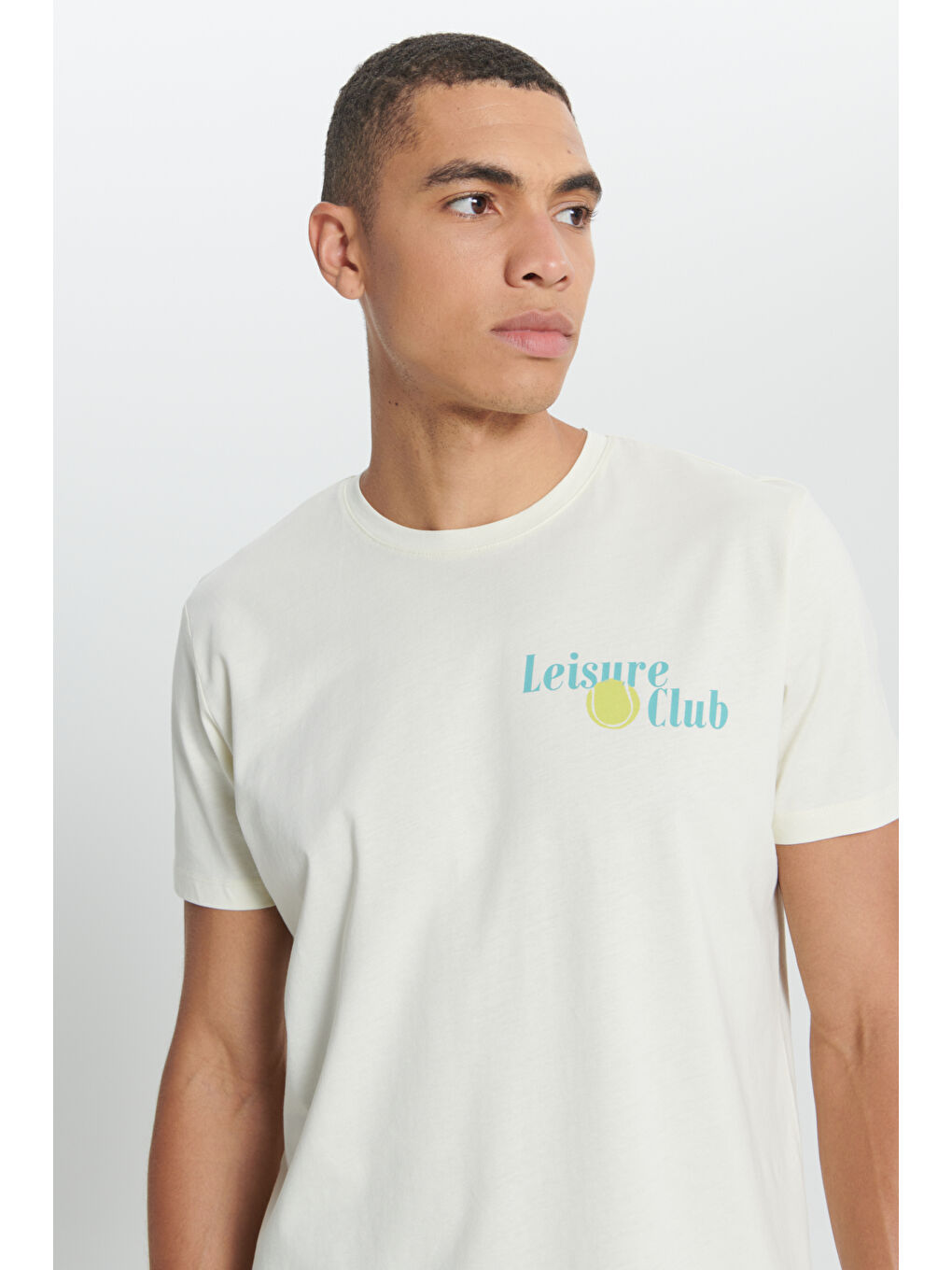 Erkek Sarı Standart Fit Normal Kesim %100 Pamuk Bisiklet Yaka Tişört-5