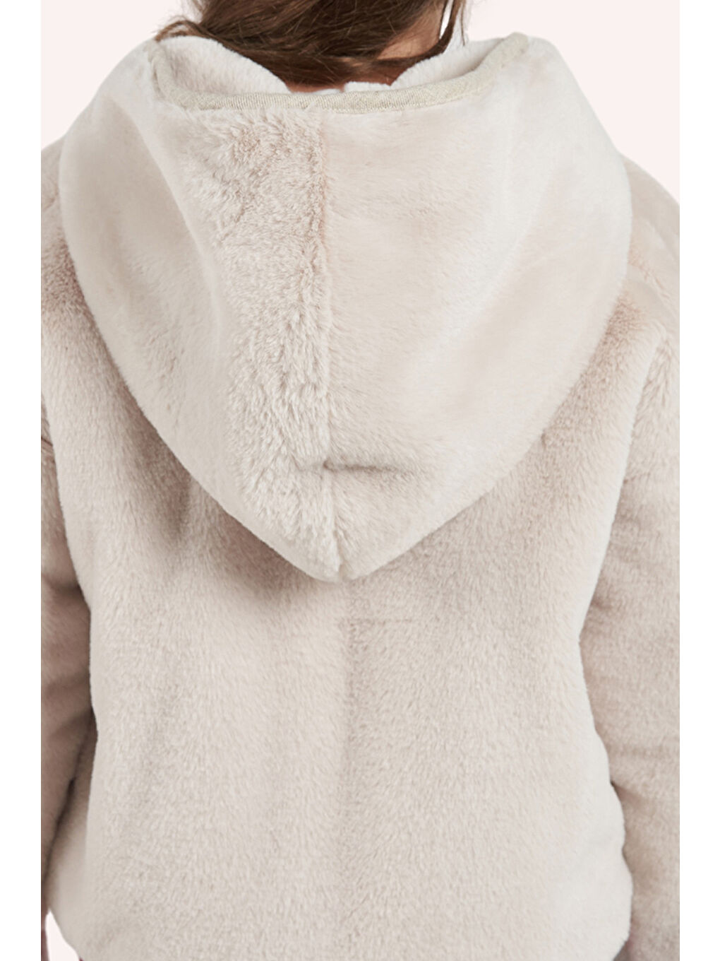 Bej Kız Çocuk Pelüş Mont-2