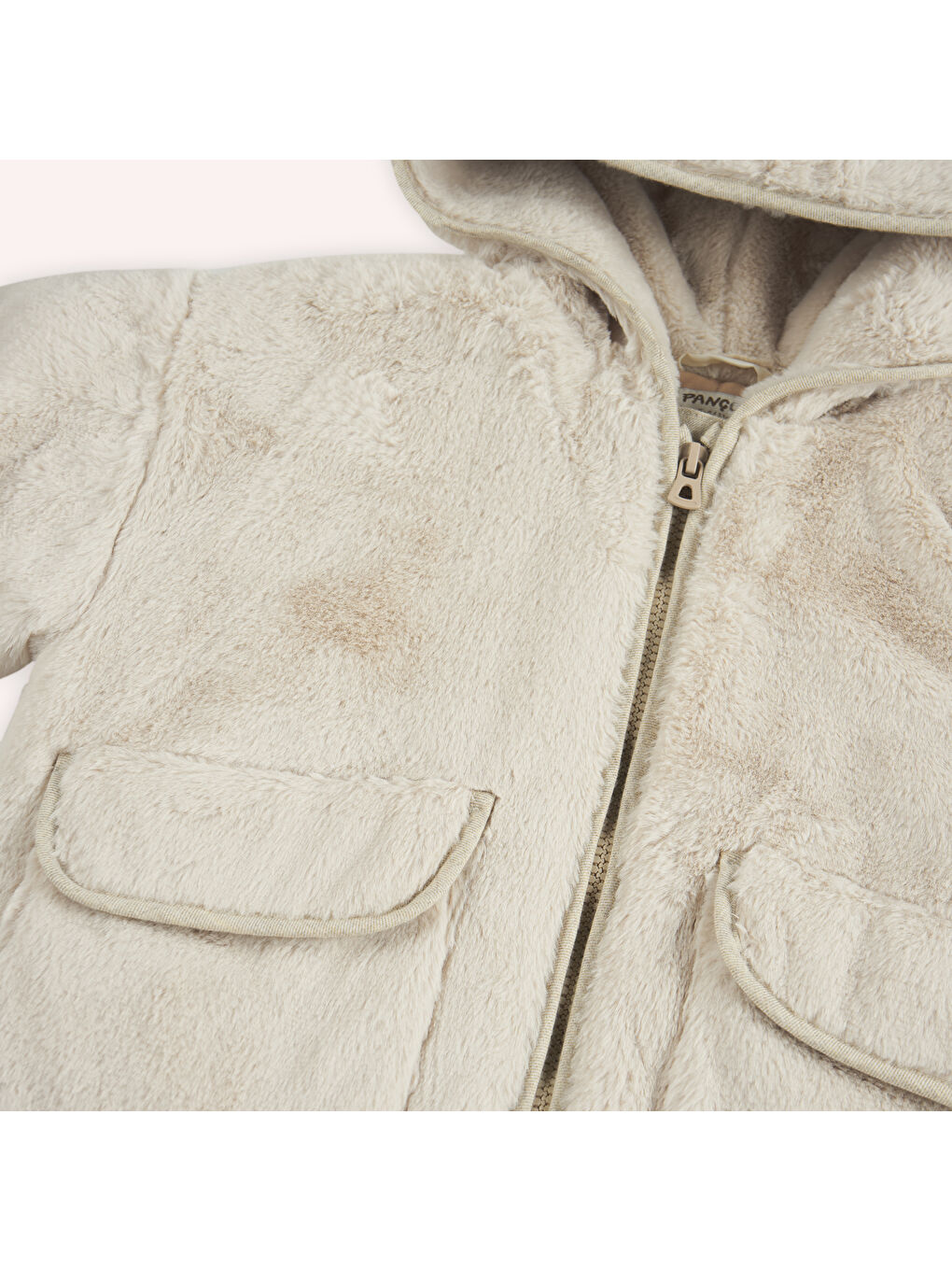 Bej Kız Çocuk Pelüş Mont-5