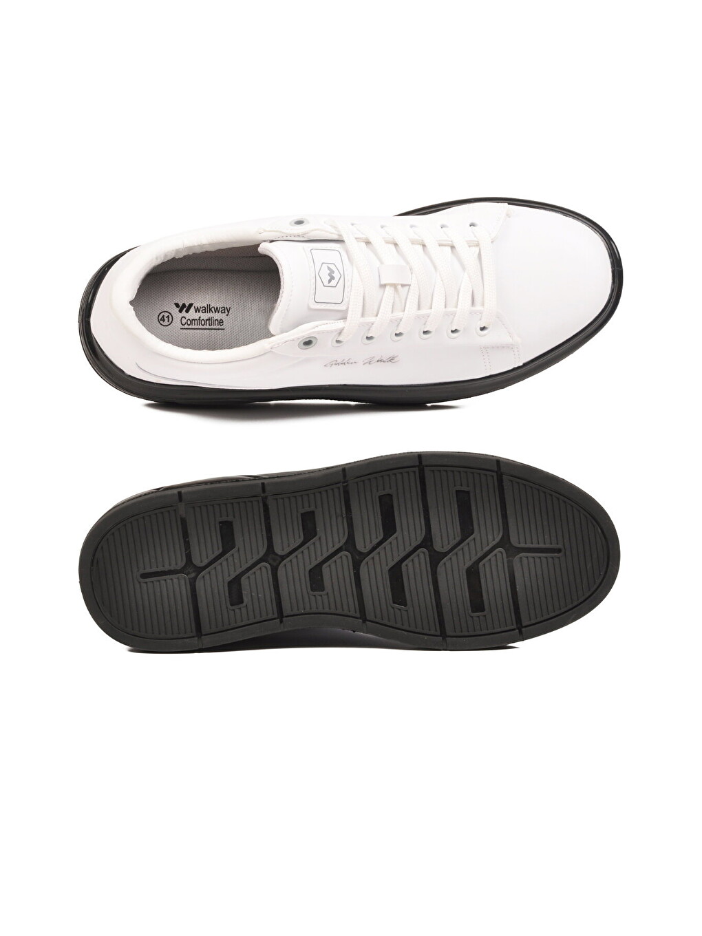 Erkek Beyaz-siyah Bağcıklı Kalın Taban Erkek Casual Ayakkabı Sneaker 8078 Dashor M-4