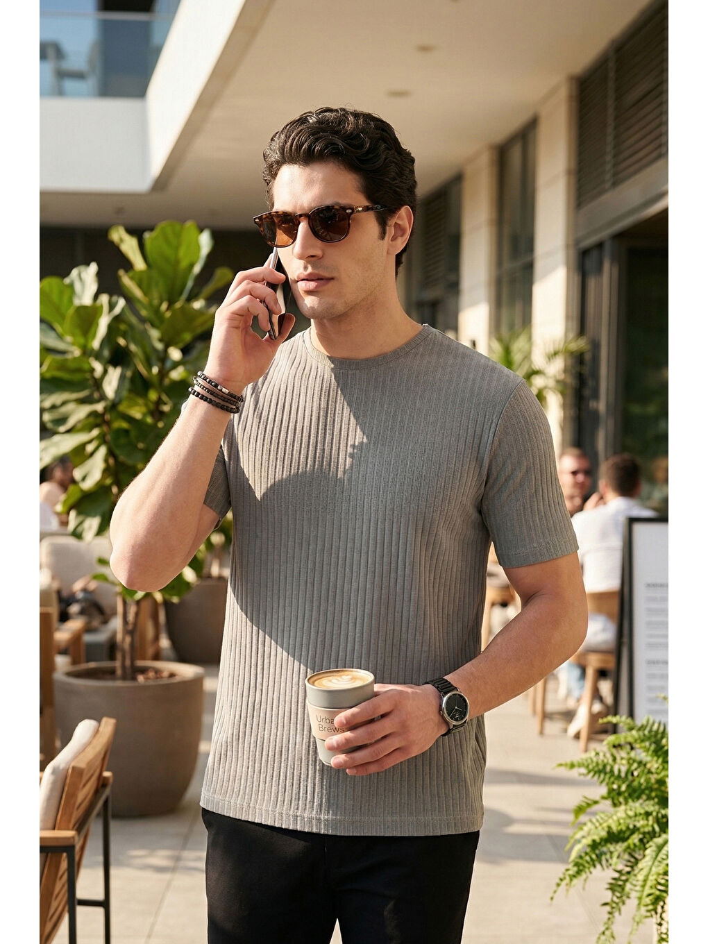 Haki Pamuklu Regular Fit Bisiklet Yaka T Shirt 5904068