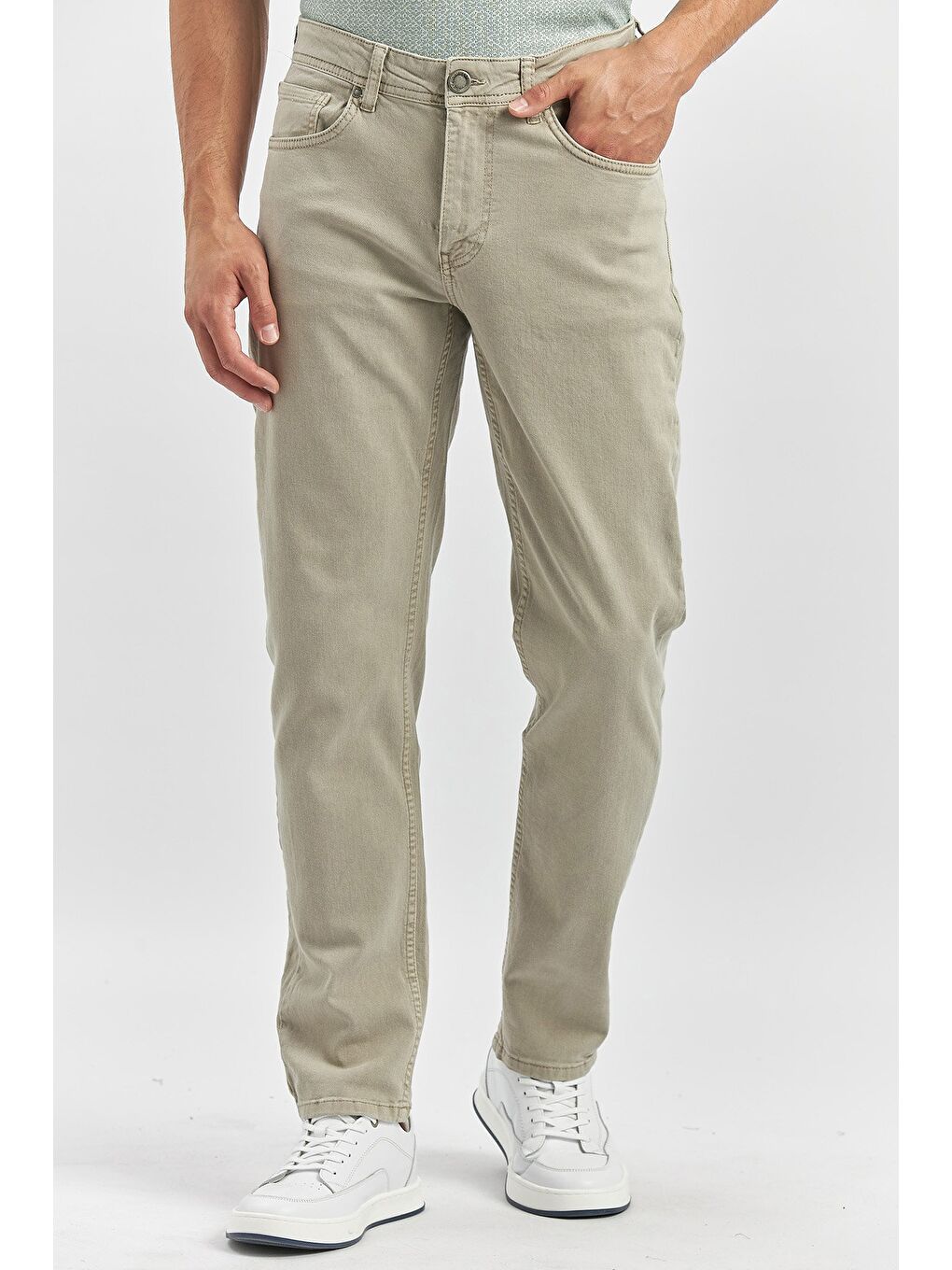 Koyu Bej Pamuklu 5 Cep Casual Slim Fit 5 Cep Pantolon 1003240319