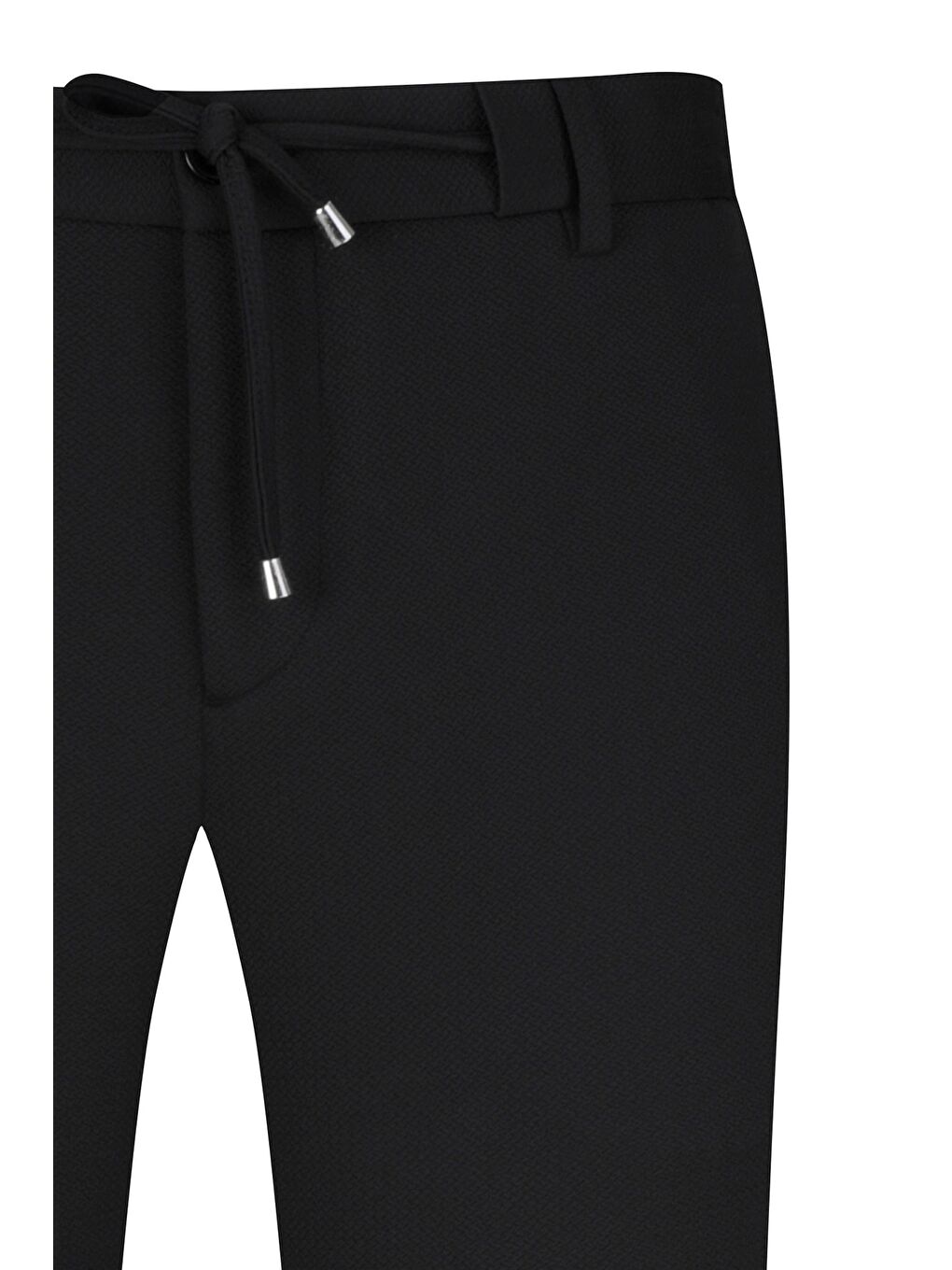 Siyah Rahat Kesim Yandan Cepli Jogger Pantolon-1