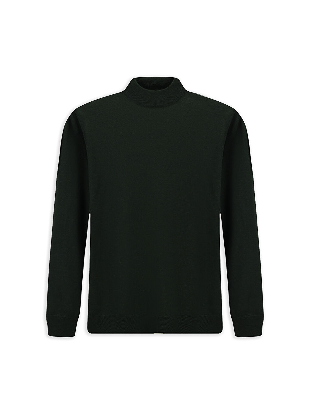 Haki Yarım Balıkçı Yaka Regular Fit Yünlü Triko Kazak