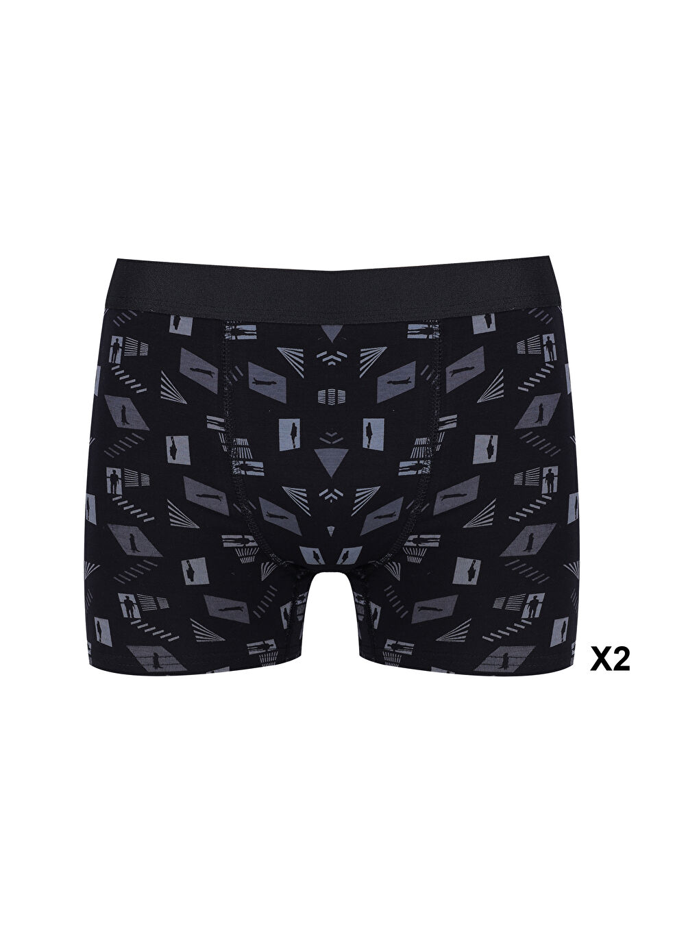 Siyah Erkek 6'lı Pamuklu Elastanlı Boxer-3