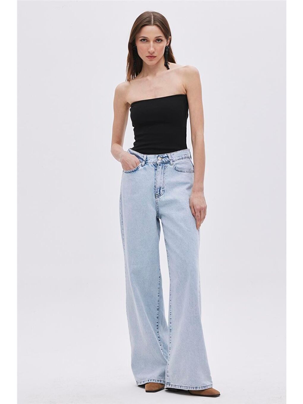 Siyah Straplez Bluz-3