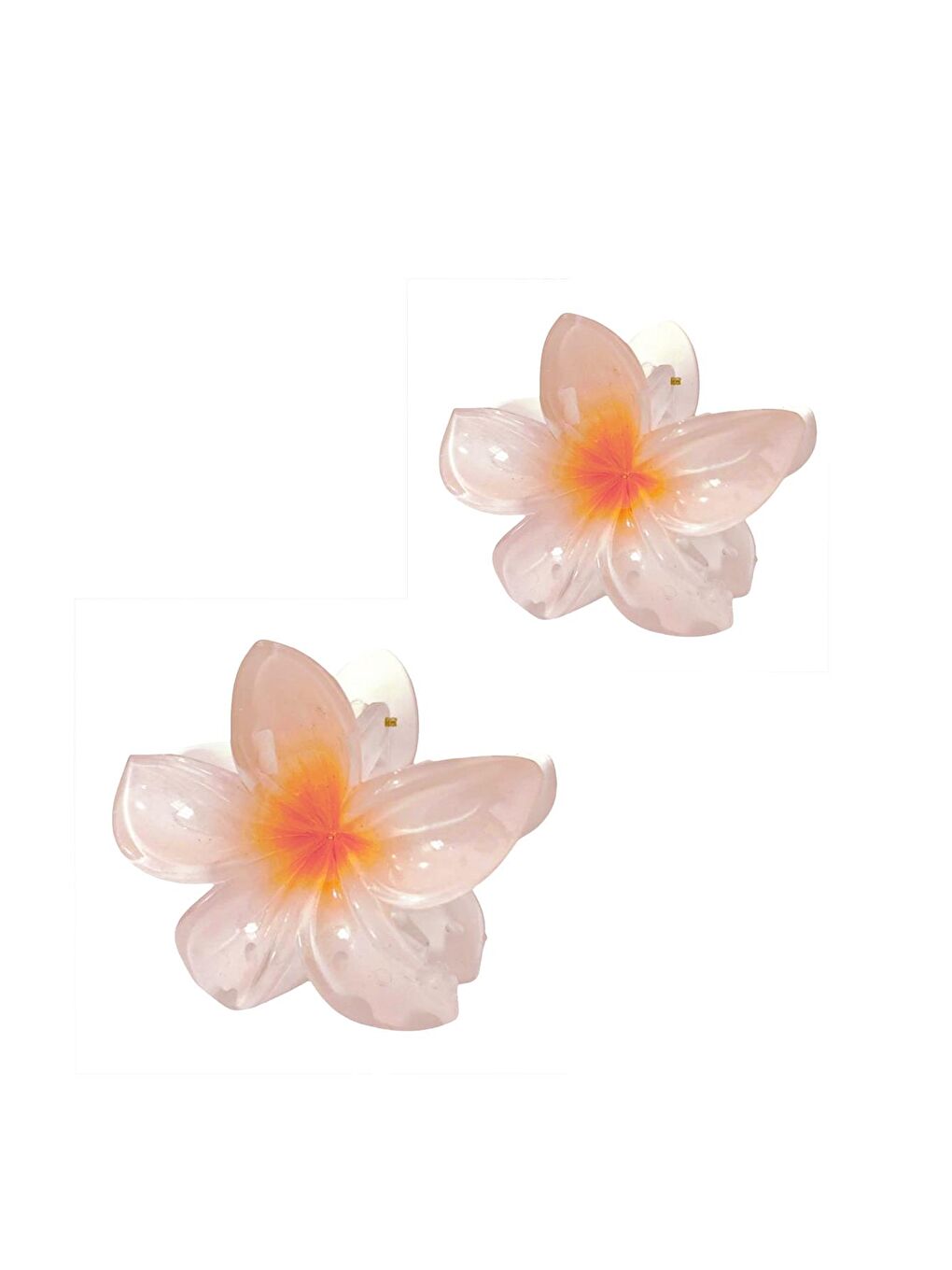 Bej 2 Adet Orta Boy Hibiscus Lüks Asetat Mandal Toka-3