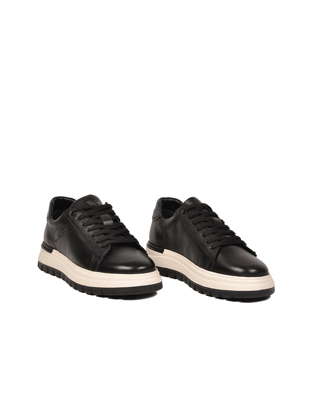 Siyah Hakiki Deri Hafızalı Taban Erkek Casual Ayakkabı Sneaker M387 M-1