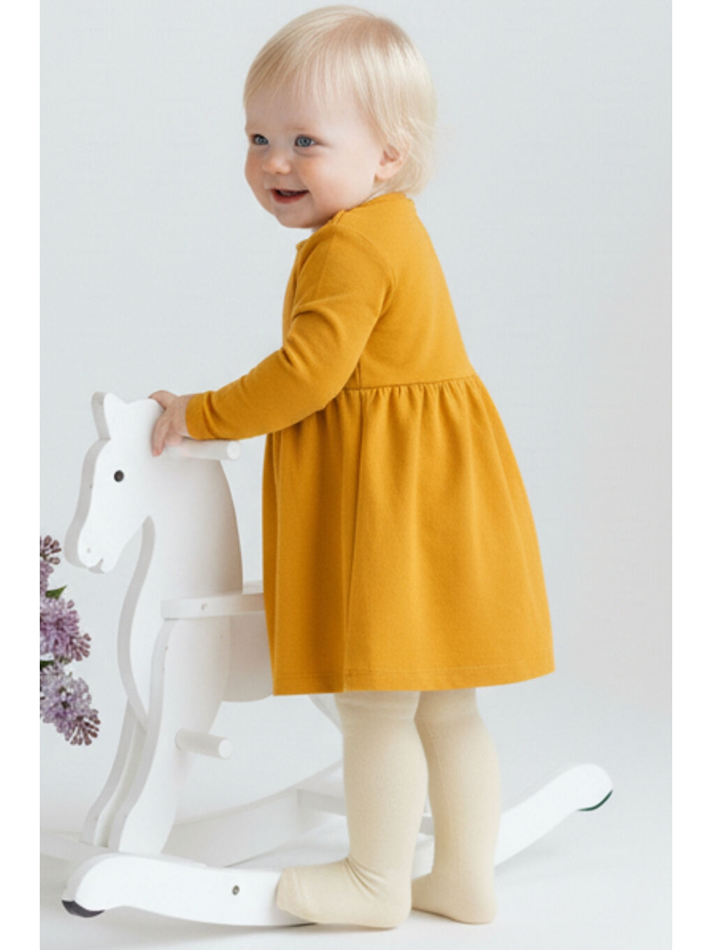 Kız Bebek Sarı Pamuk Külotlu Çorap