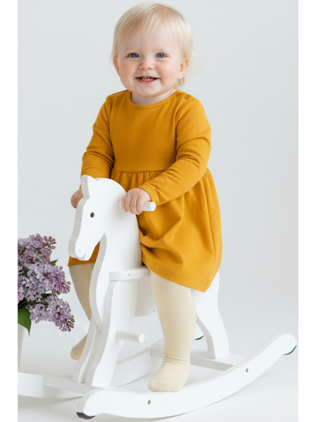 Kız Bebek Sarı Pamuk Külotlu Çorap-1