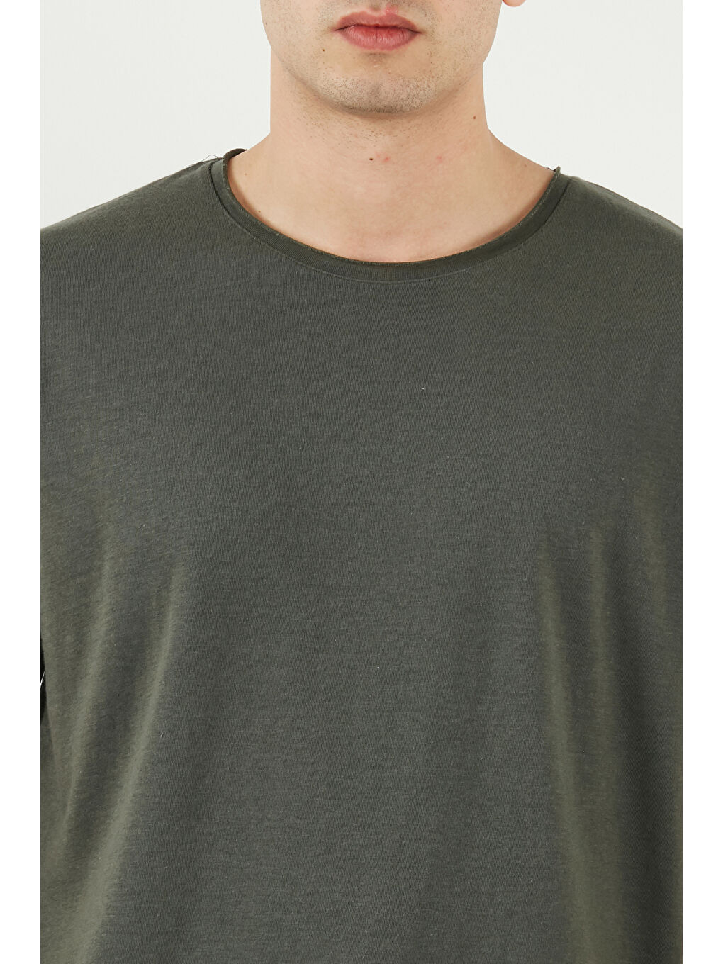 Yeşil Pamuklu Regular Fit Bisiklet Yaka T Shirt 5904074-5