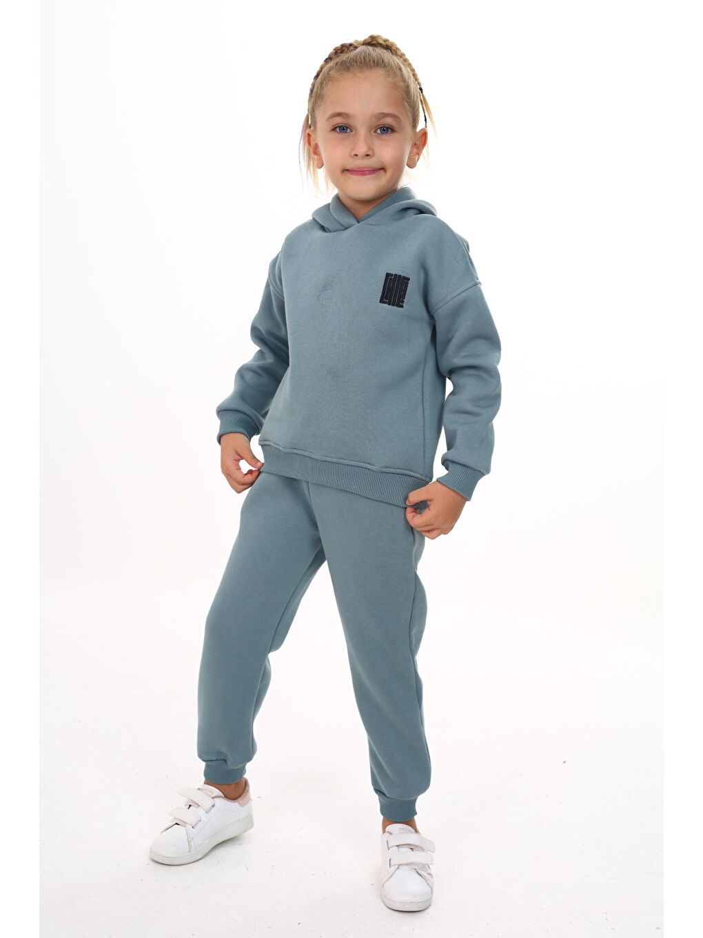 Mavi Kız Çocuk Nakışlı Eşofman Takım-2