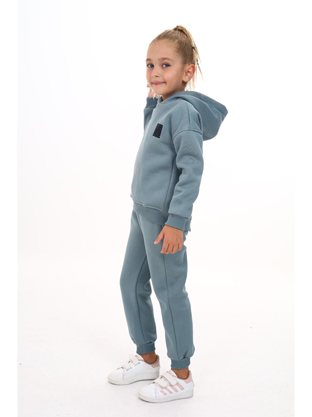 Mavi Kız Çocuk Nakışlı Eşofman Takım-3