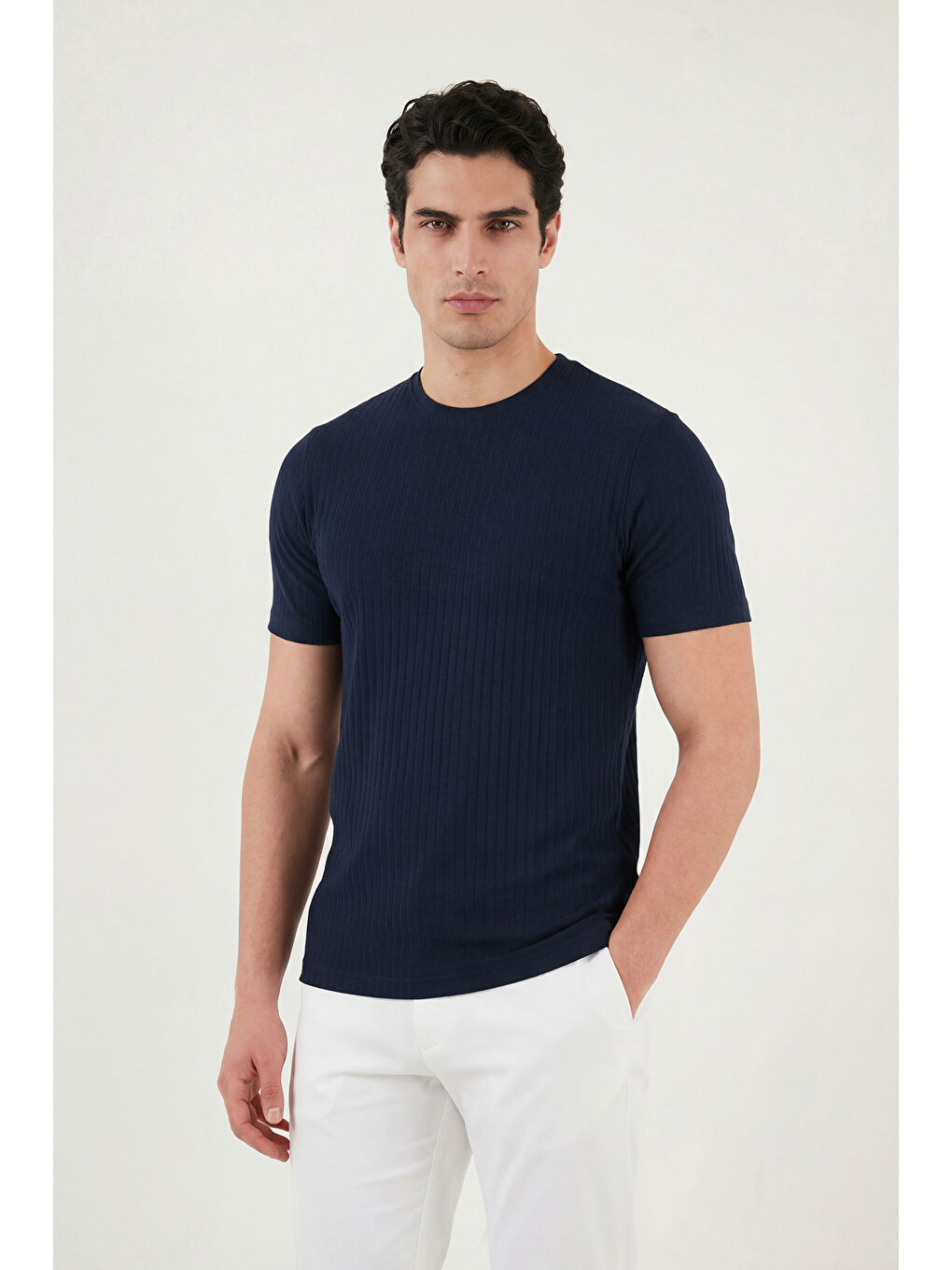 İndigo Pamuklu Regular Fit Bisiklet Yaka T Shirt 5904068-3