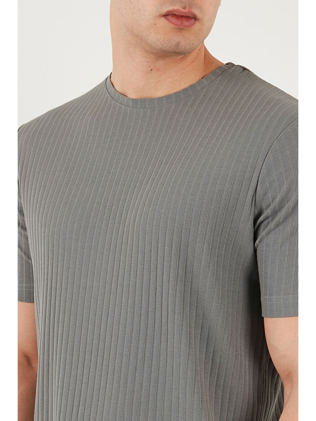 Haki Pamuklu Regular Fit Bisiklet Yaka T Shirt 5904068-4