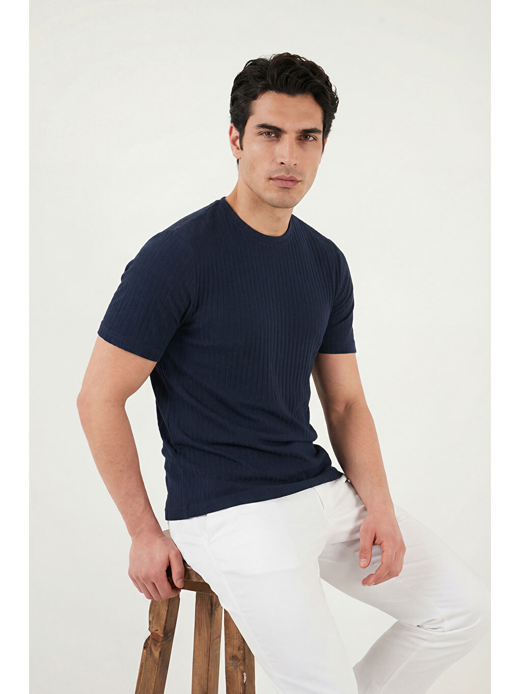 İndigo Pamuklu Regular Fit Bisiklet Yaka T Shirt 5904068-4