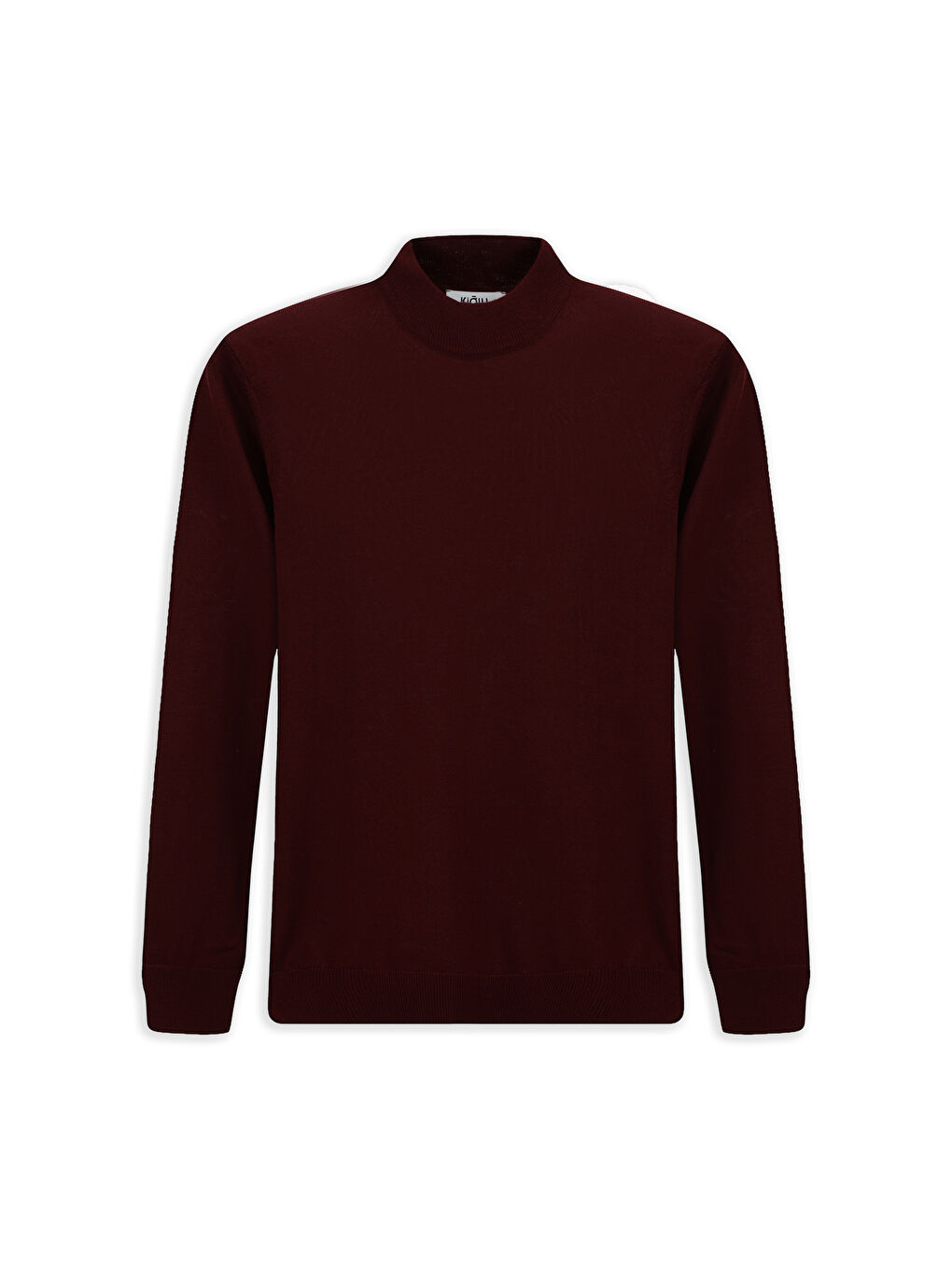 Bordo Yarım Balıkçı Yaka Regular Fit Yünlü Triko Kazak