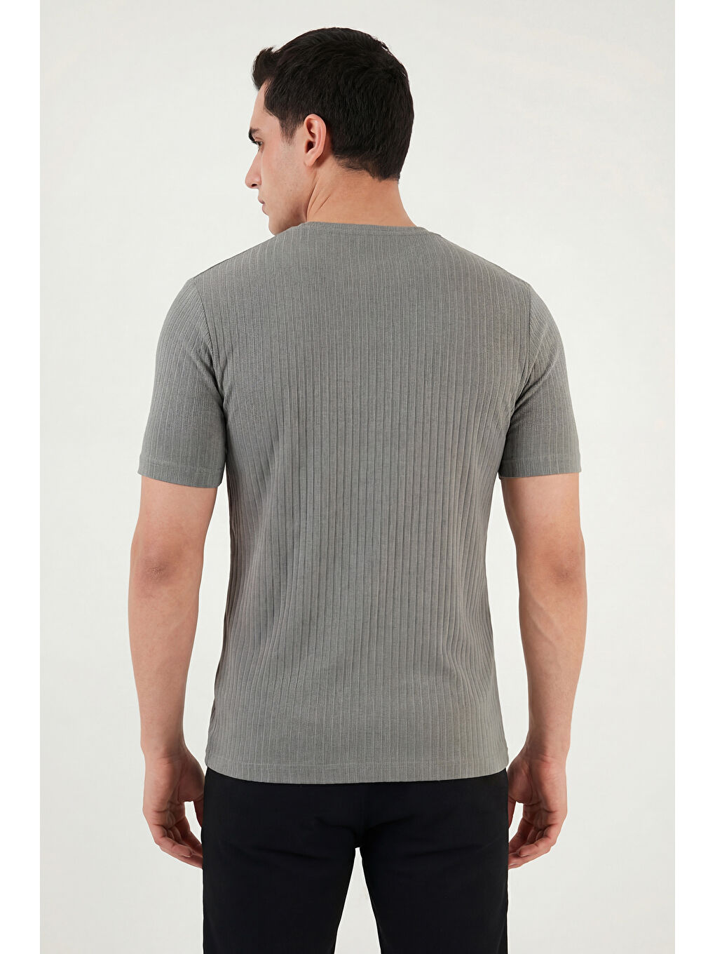 Haki Pamuklu Regular Fit Bisiklet Yaka T Shirt 5904068-5