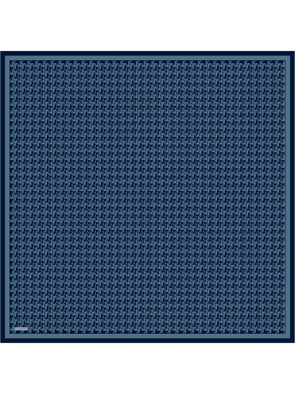 Lacivert Saf İpek Twill Eşarp 9556D 54-3