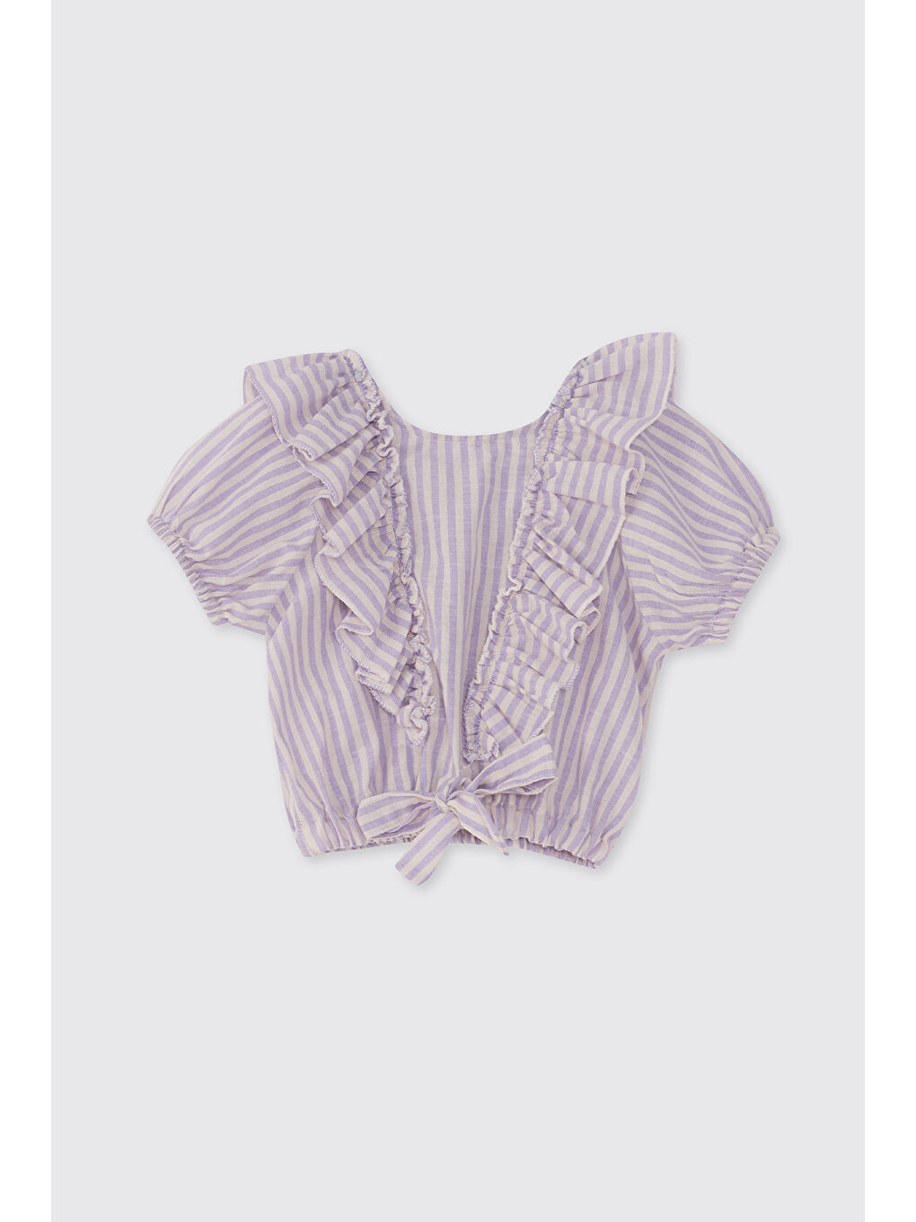 Kız Bebek Önü Büzgülü Şortlu Mor Takım-1