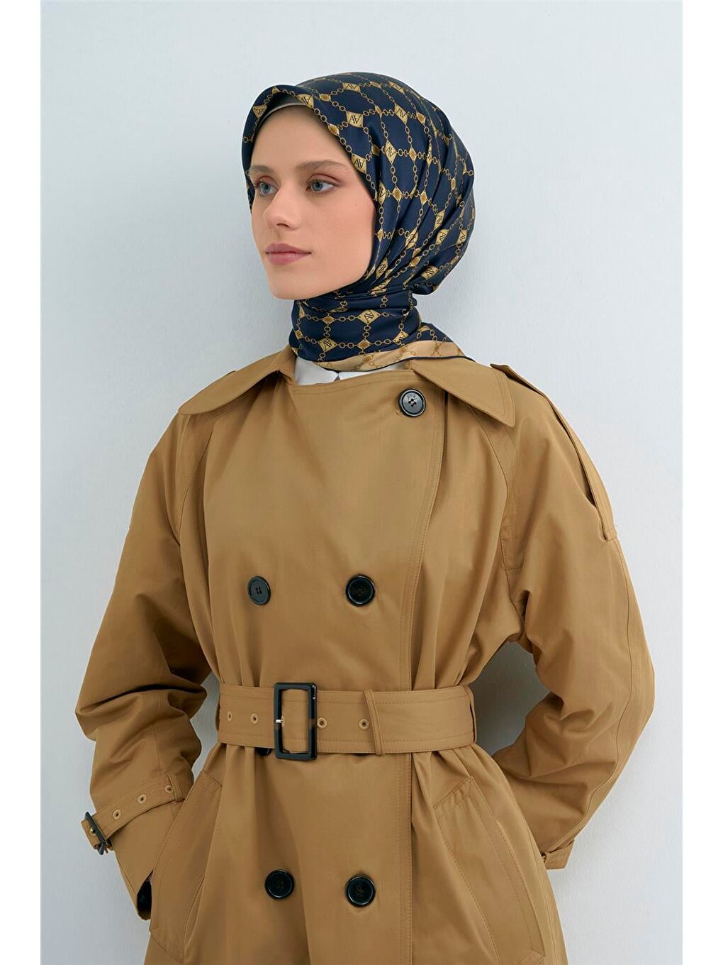 Lacivert Saf İpek Sura Eşarp 9530D 04