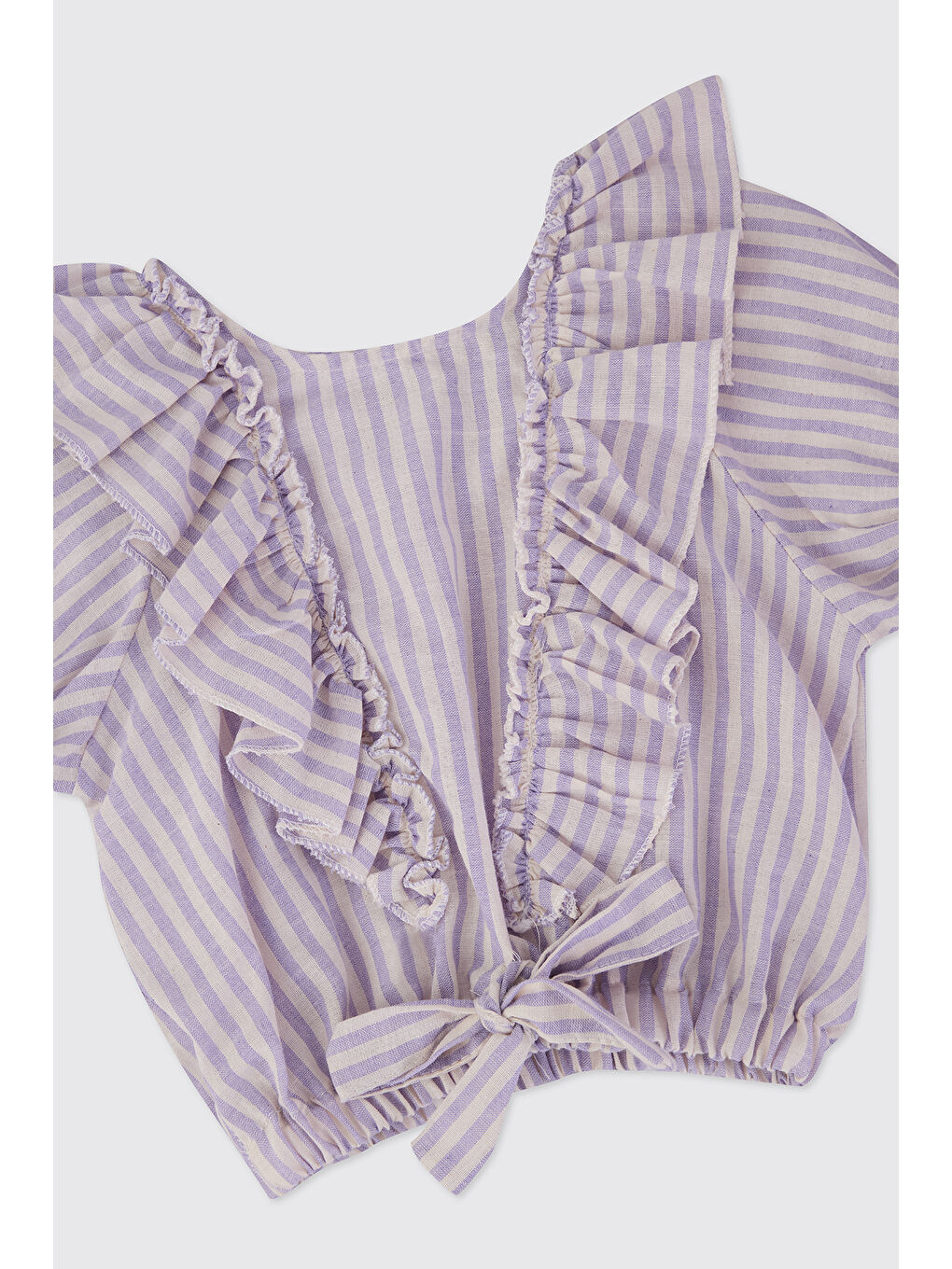 Kız Bebek Önü Büzgülü Şortlu Mor Takım-3